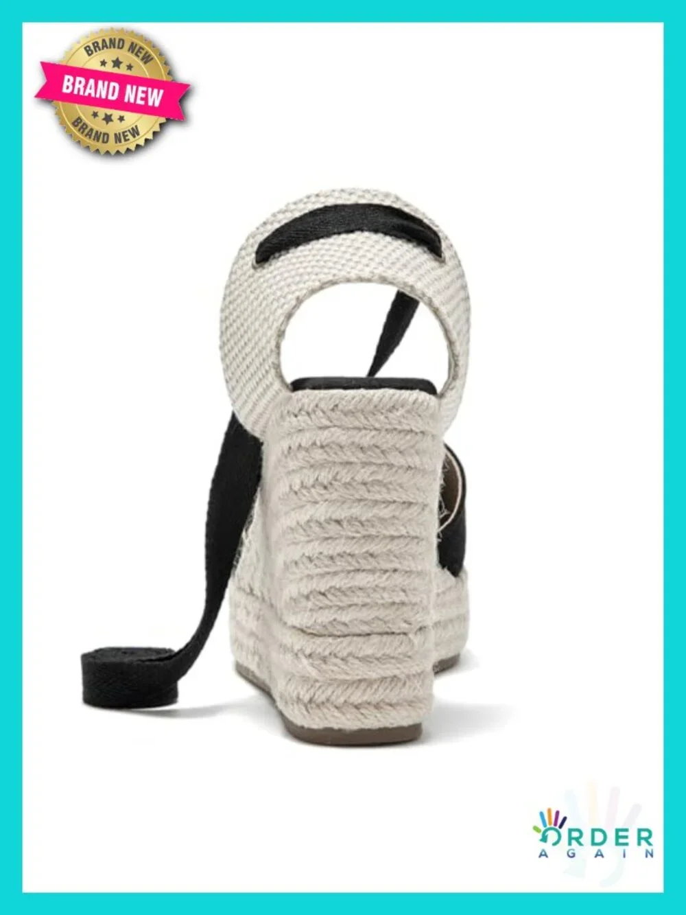 Canvas Espadrille Wedge Sandals Closed Toe Platform Lace Up Ankle Strap